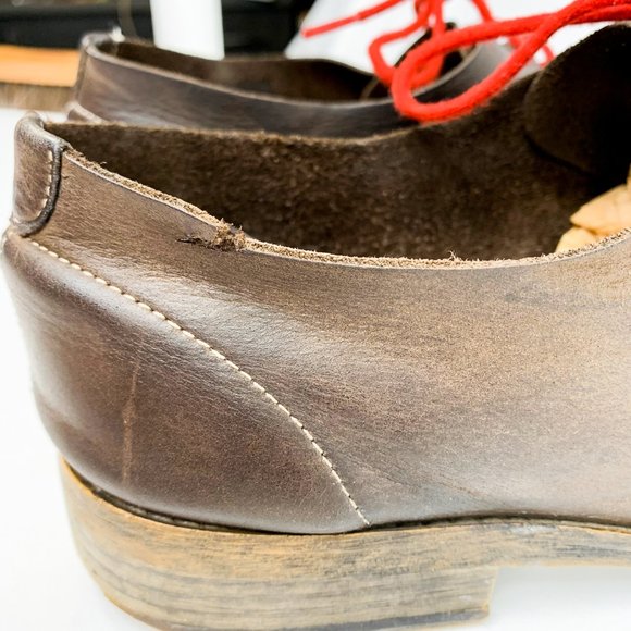 ALL SAINTS Men's Dark Brown Leather Oxford Shoes - Picture 6 of 8